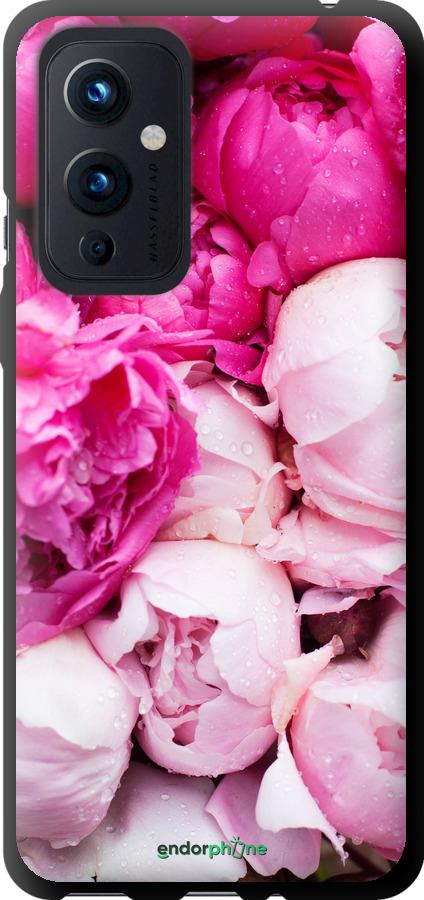 

TPU musta cover "Vaaleanpunaiset pionit" for OnePlus 9, Vaaleanpunainen