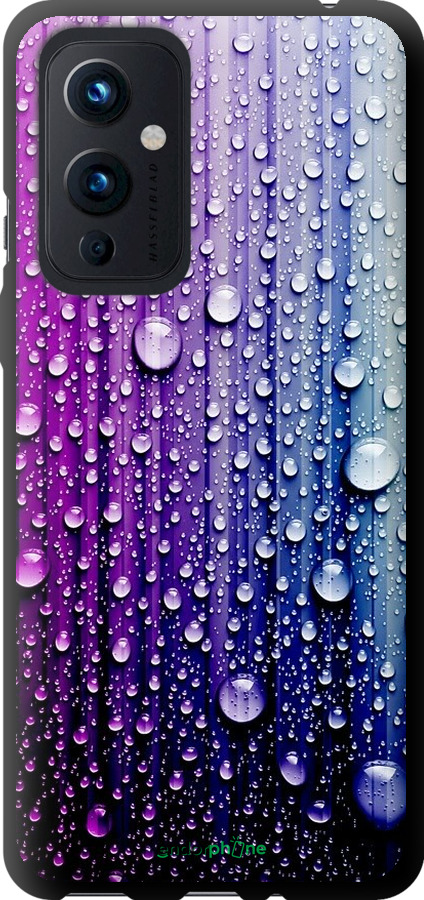 

TPU чорний чохол "Краплини води" для OnePlus 9, Синій