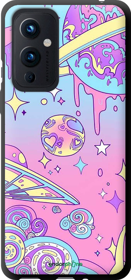 

TPU чорний чохол "Рожева галактика" для OnePlus 9, Жовтий