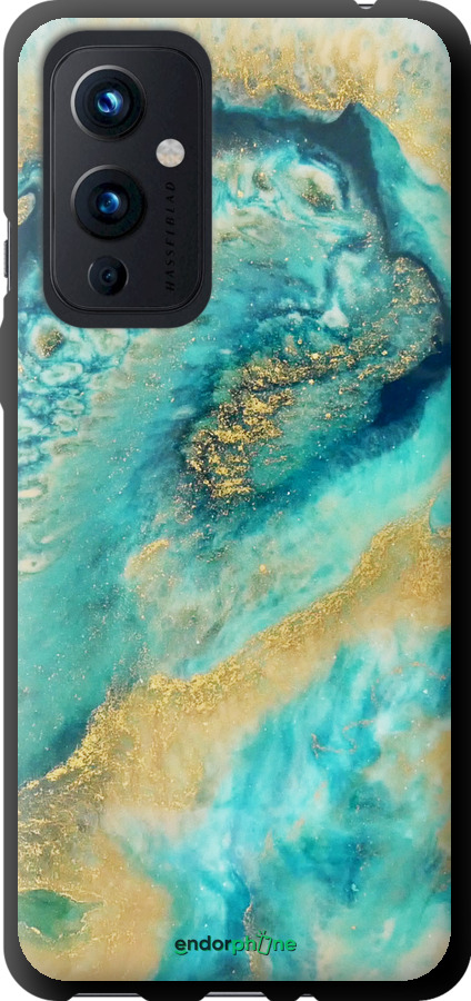 TPU чехол Green marble для OnePlus 9 - 4365b-2249 изображение 