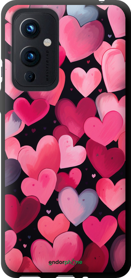 TPU чехол Сердечки 4 для OnePlus 9 - 5662b-2249 изображение 