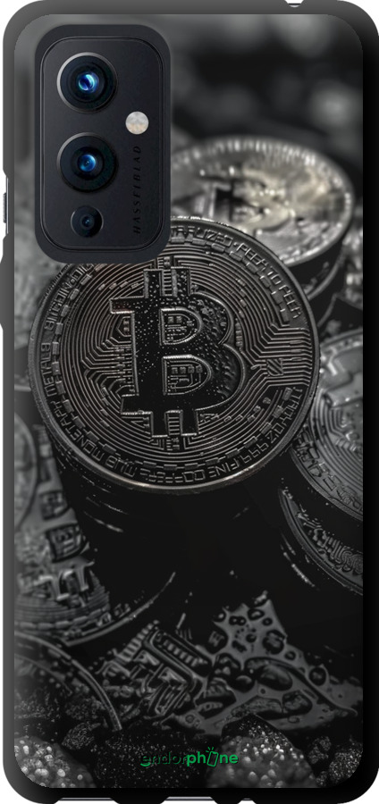 TPU чехол Black Bitcoin для OnePlus 9 - 6090b-2249 изображение 