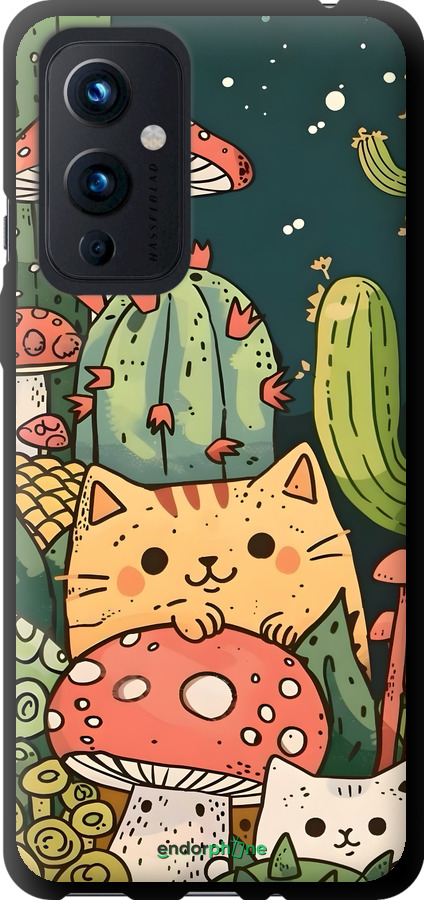 TPU чехол Коты грибы для OnePlus 9 - 6321b-2249 изображение 