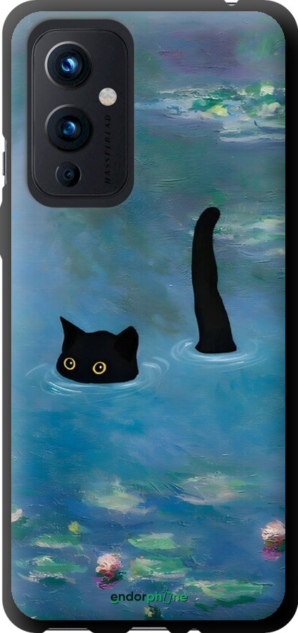 TPU чехол С изображением кота и водяной лилии Monet для OnePlus 9 - 6519b-2249 изображение 