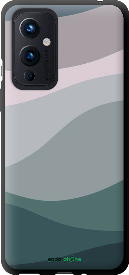 TPU чехол С фиолетовым и бирюзовым ретро-стилем и волнами для OnePlus 9 - 6533b-2249 изображение 