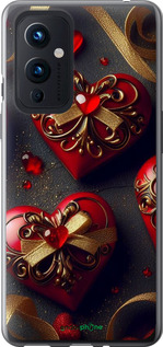 2D пластиковый чехол Сердечки v4 для OnePlus 9 - 5834t-2249 изображение 