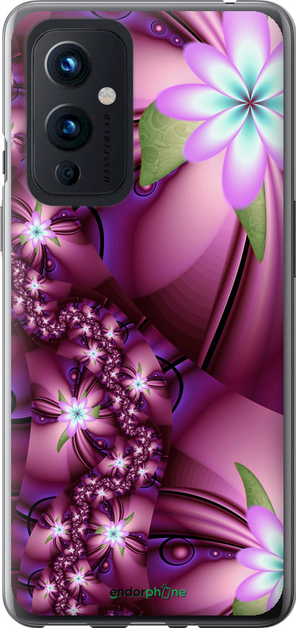 

2D пластиковий чохол "Квіткова мозаїка" для OnePlus 9, Рожевий