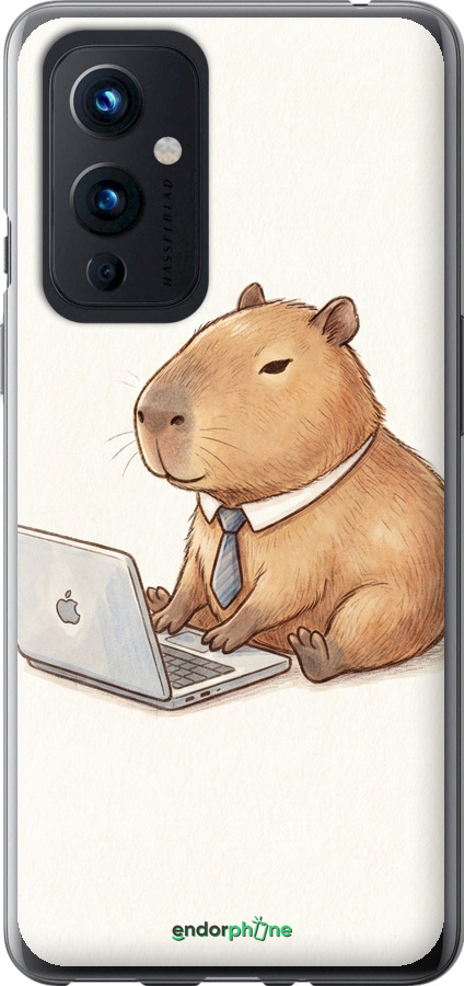 Силиконовый чехол Funny Capybara CEO Working для OnePlus 9 - 6777u-2249 изображение 