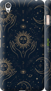 3D пластиковый матовый чехол Celestial Harmony: Sun & Moon Gold Mystic Pattern для OnePlus X - 6778m-385 изображение 