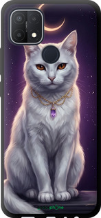 TPU чехол Mystic White Cat Gothic Dark Purple Gold для Oppo A15s - 6805b-2527 изображение 