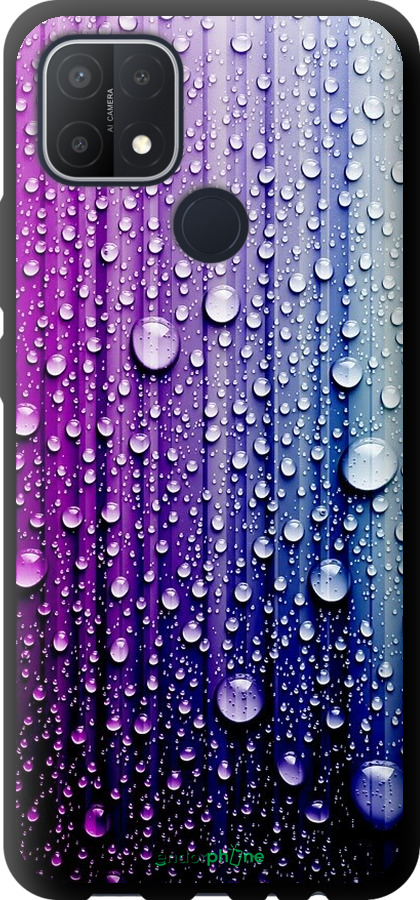 

TPU чорний чохол "Краплини води" для Oppo A15, Синій