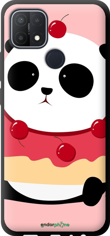 TPU чехол Панда з пончиком для Oppo A15s - 3991b-2527 изображение 