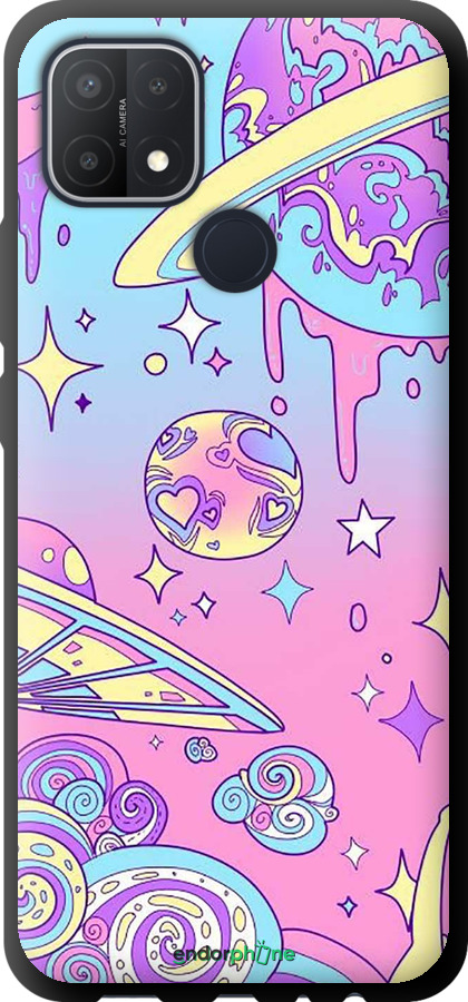 TPU чехол Розовая галактика для Oppo A15s - 4146b-2527 изображение 