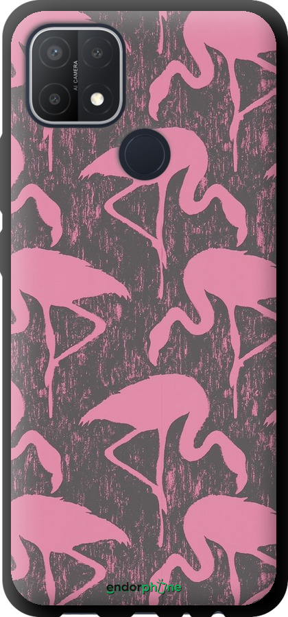 TPU чехол Vintage-Flamingos для Oppo A15 - 4171b-2119 изображение 