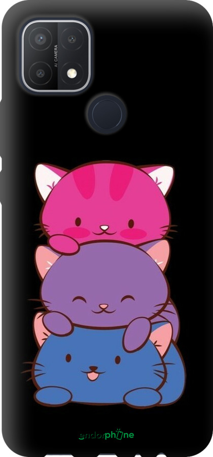 TPU чехол Милые кошки для Oppo A15s - 6518b-2527 изображение 