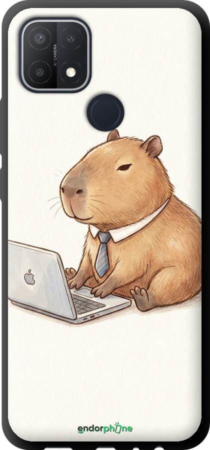 TPU чехол Funny Capybara CEO Working для Oppo A15s - 6777b-2527 изображение 