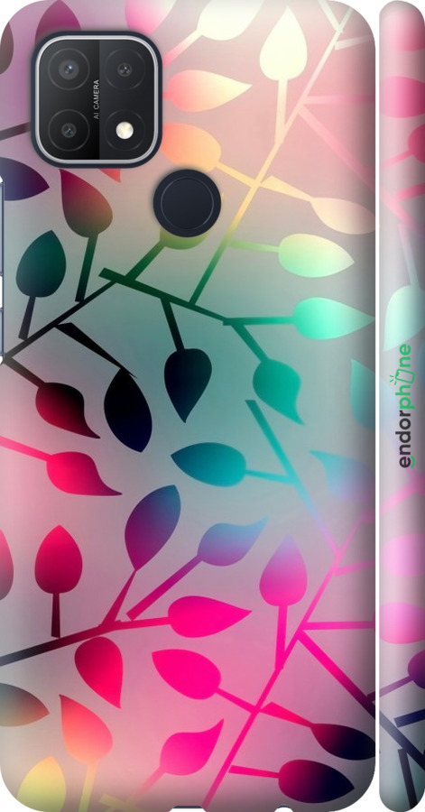 

3D пластиковий матовий чохол "Листя" для Oppo A15