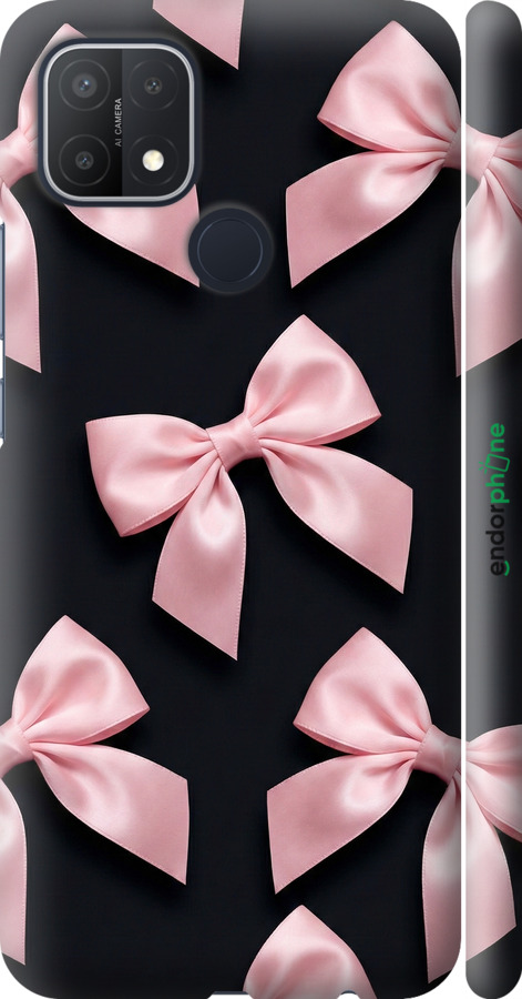 3D пластиковый матовый чехол Coquette Ribbons Dark Coquette для Oppo A15s - 6767m-2527 изображение 