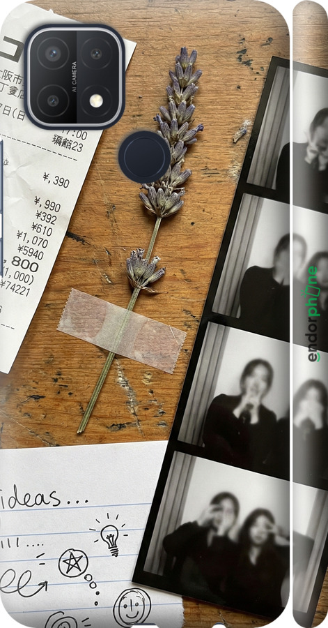 3D пластиковый матовый чехол Aesthetic Scrapbook Collage для Oppo A15s - 6773m-2527 изображение 