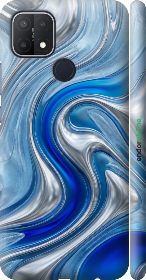 3D пластиковый матовый чехол Liquid Chrome для Oppo A15s - 6781m-2527 изображение 