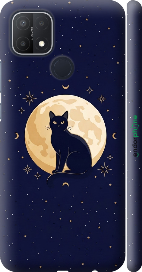 3D пластиковый матовый чехол Cute Cat Celestial/Witchy для Oppo A15 - 6787m-2119 изображение 