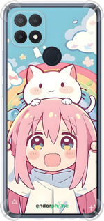 Силикон с усиленными углами чехол Девочка аниме радуга для Oppo A15s - 6304sp-2527 изображение 