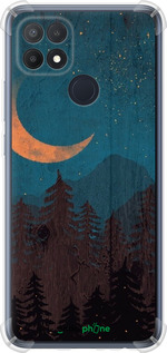 Силикон с усиленными углами чехол Звездный лес для Oppo A15s - 6480sp-2527 изображение 