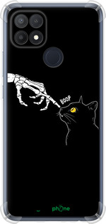 Силикон с усиленными углами чехол Кошка для Oppo A15s - 6505sp-2527 изображение 
