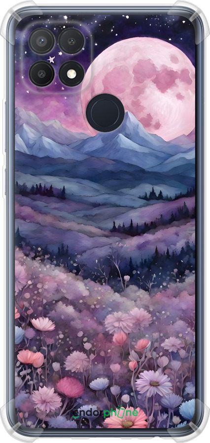 Силикон с усиленными углами чехол Ночь луна арт для Oppo A15 - 6319sp-2119 изображение 