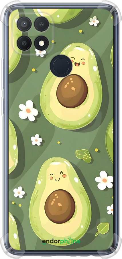 Силикон с усиленными углами чехол Авокадо для Oppo A15s - 6380sp-2527 изображение 