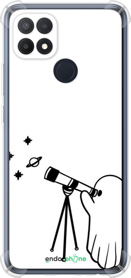 Силикон с усиленными углами чехол Привидение астроном для Oppo A15s - 6444sp-2527 изображение 