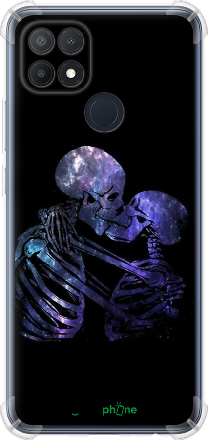 Силикон с усиленными углами чехол С изображением скелета для Oppo A15s - 6537sp-2527 изображение 