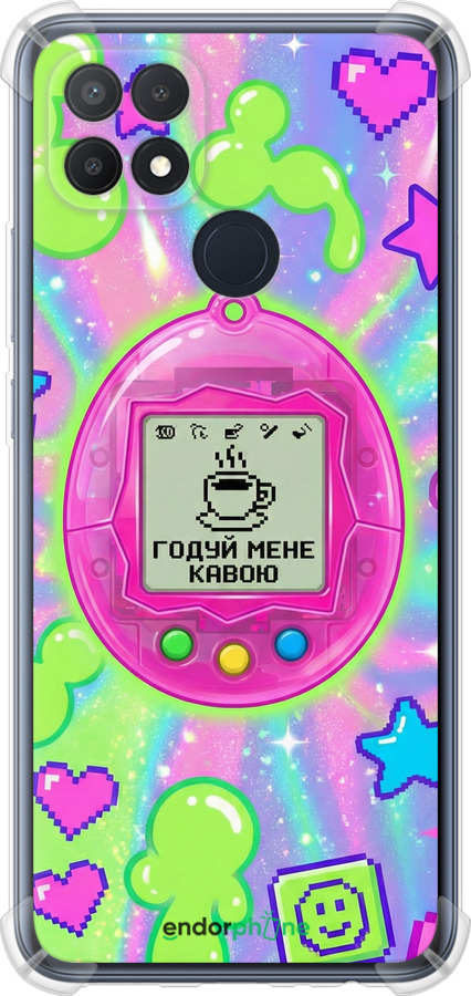 Силикон с усиленными углами чехол Y2K Aesthetic Retro Pet: Годуй мене кавою для Oppo A15 - 6784sp-2119 изображение 