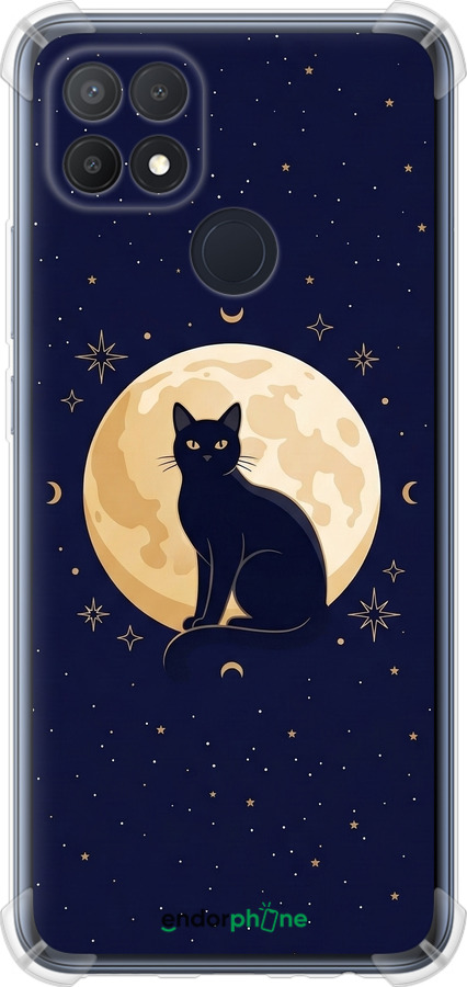 Силикон с усиленными углами чехол Cute Cat Celestial/Witchy для Oppo A15 - 6787sp-2119 изображение 