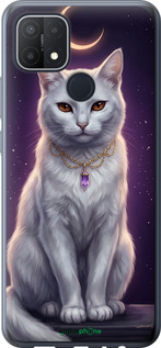 Силіконовий чехол Mystic White Cat Gothic Dark Purple Gold для Oppo A15 - 6805u-2119 изображение 
