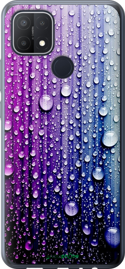 

2D пластиковий чохол "Краплини води" для Oppo A15, Синій