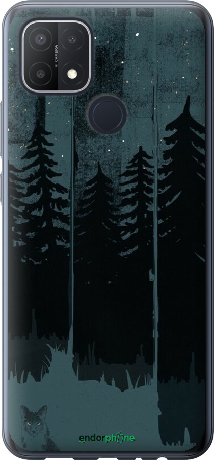Силиконовый чехол Лиса и ночной лес для Oppo A15 - 6481u-2119 изображение 