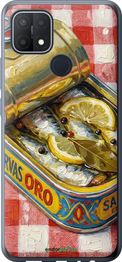 Силиконовый чехол Vintage Sardine Tin Phone для Oppo A15s - 6772u-2527 изображение 