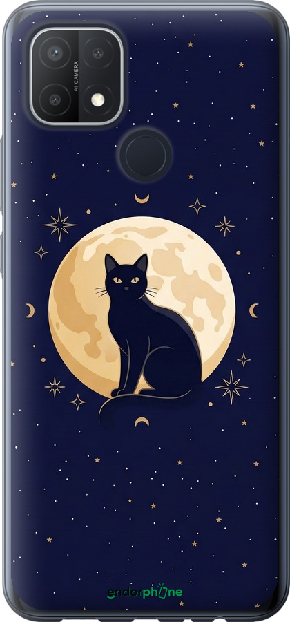 Силиконовый чехол Cute Cat Celestial/Witchy для Oppo A15 - 6787u-2119 изображение 