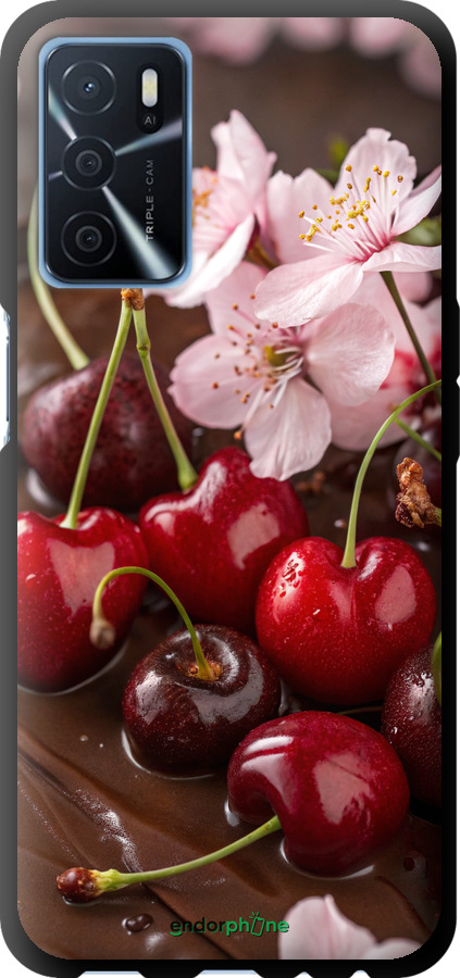 TPU чехол Вишня в шоколаде для Oppo A16 - 6698b-2469 изображение 