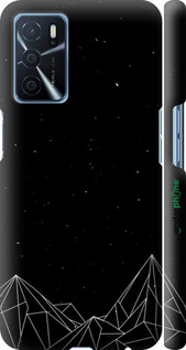 3D пластиковый матовый чехол Черно белые абстрактные горы для Oppo A16 - 6437m-2469 изображение 