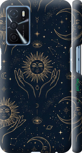 3D пластиковый матовый чехол 'Celestial Harmony: Sun & Moon Gold Mystic Pattern' для Oppo A54s изображение 7