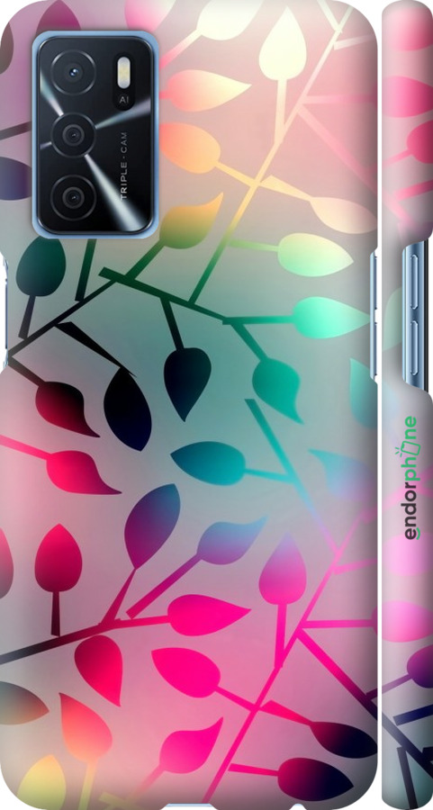 

3D пластиковий матовий чохол "Листя" для Oppo A16