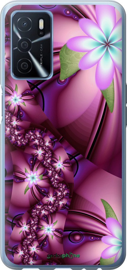 

Силіконовий чохол "Квіткова мозаїка" для Oppo A16, Рожевий