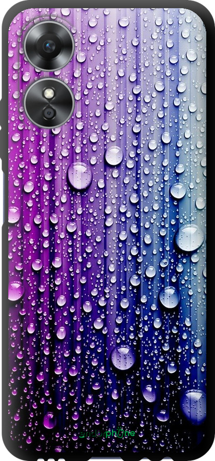 

TPU чорний чохол "Краплини води" для Oppo A17, Синій