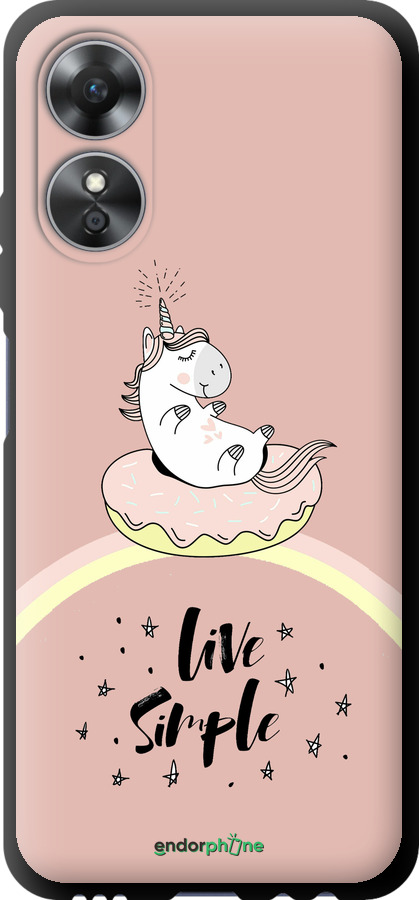 TPU чехол Единорожка в пончике для Oppo A17 - 4282b-2954 изображение 