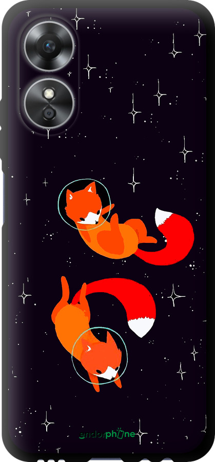TPU чехол Лисички в космосе для Oppo A17 - 4519b-2954 изображение 