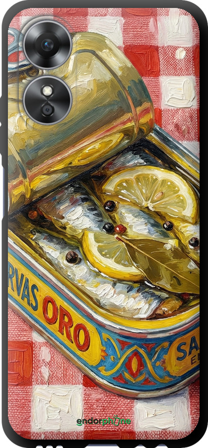 TPU чехол Vintage Sardine Tin Phone для Oppo A17 - 6772b-2954 изображение 