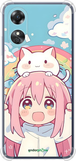 Силіконовий протиударний с посиленими кутами чехол Девочка аниме радуга для Oppo A17 - 6304sp-2954 изображение 