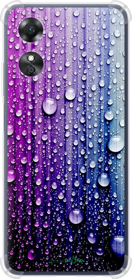 

Силіконовий протиударний с посиленими кутами чохол "Краплини води" для Oppo A17, Синій
